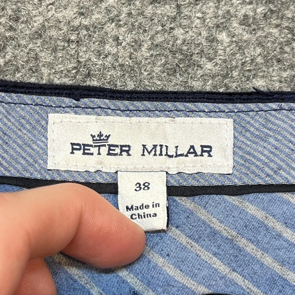 Peter Millar Pants Mens 38 Blue Corduroy Chino Regular Fit 5 Pocket Casual